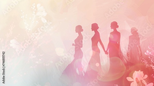 Silhouettes Representing Women's Life and Wellness Journey photo