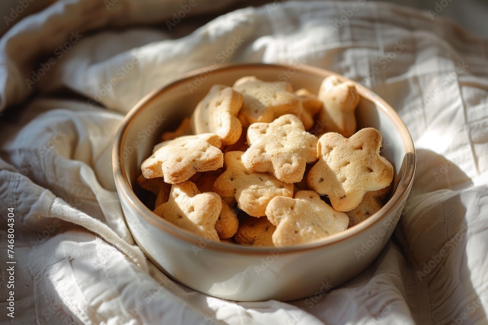 Dog Treats cookies, homemade organic dog biscuit, Pets and animals care concept. Generative ai Dog Treats cookies, homemade organic dog biscuit, Pets and animals care concept. Generative ai