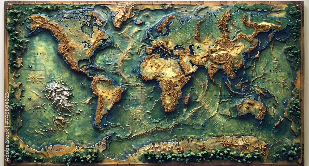 3D world map illustration