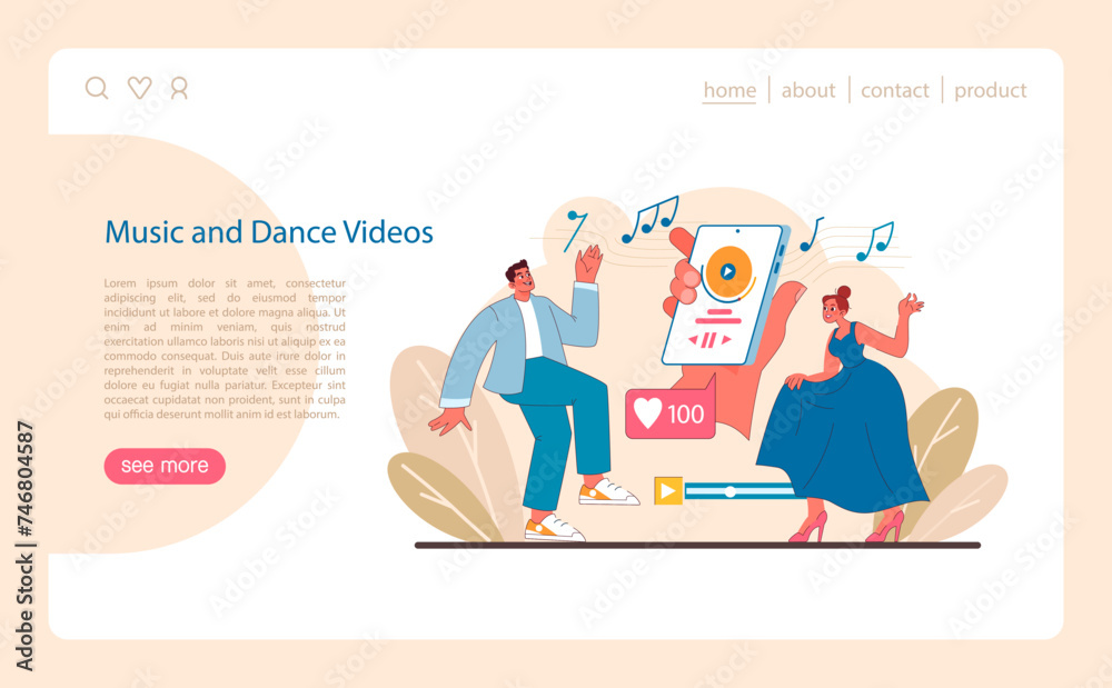 Music and Dance Videos concept. Expression through rhythm and movement.