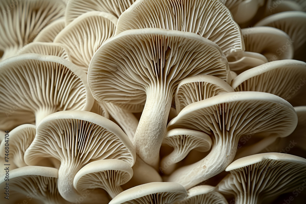 Mycelium with mushrooms, bottom view. Background with selective focus and copy space Mycelium with mushrooms, bottom view. Background with selective focus and copy space