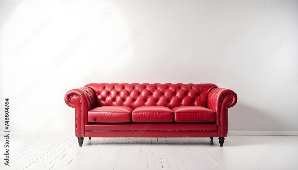 Red sofa isolated on white room Red sofa isolated on white room