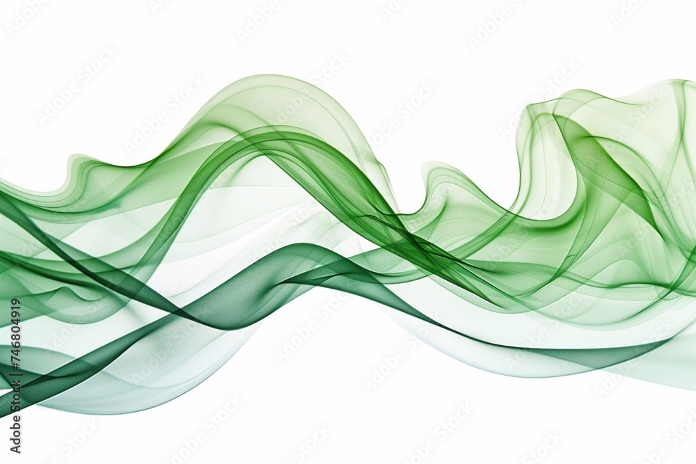 abstract green wave on a white background, abstract smoke background, Generative AI abstract green wave on a white background, abstract smoke background, Generative AI