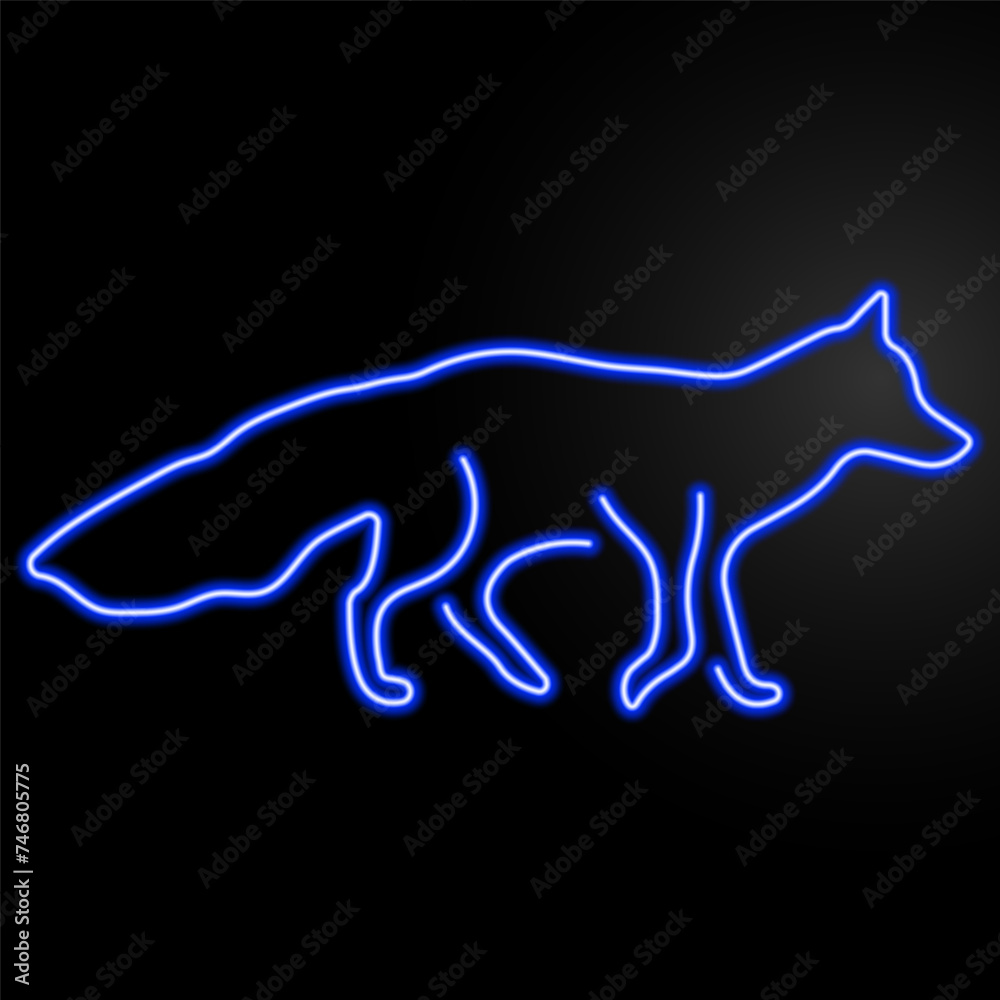 fox neon sign, modern glowing banner design, colorful modern design trend on black background. Vector illustration. fox neon sign, modern glowing banner design, colorful modern design trend on black background. Vector illustration.
