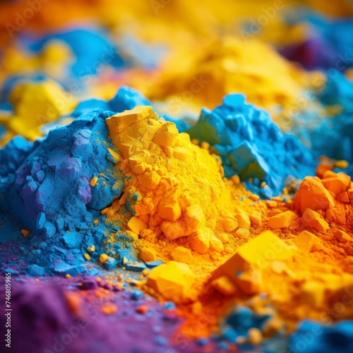 Colorful powder for Holi festival, festival of colors