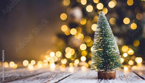 christmas background christmas tree with golden bokeh lights