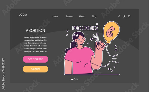 Fotografi Abortion dark or night mode web, landing