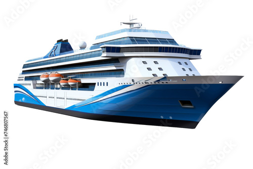 Passenger Ship with Roll-On/Roll-Off Capability Isolated on Transparent Background © Artimas 