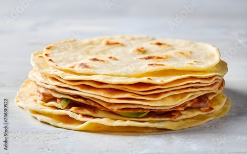 mexican tortillas, isolated, front view, white background