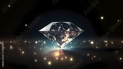 Diamond background, gemological idea and spiritual theme concept