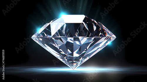 Diamonds, precious gemstones on soft light background