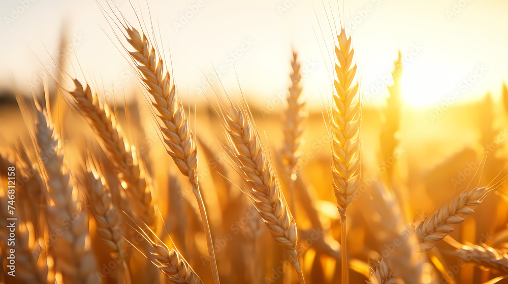 A wheat field and a beautiful neon sunset A wheat field and a beautiful neon sunset