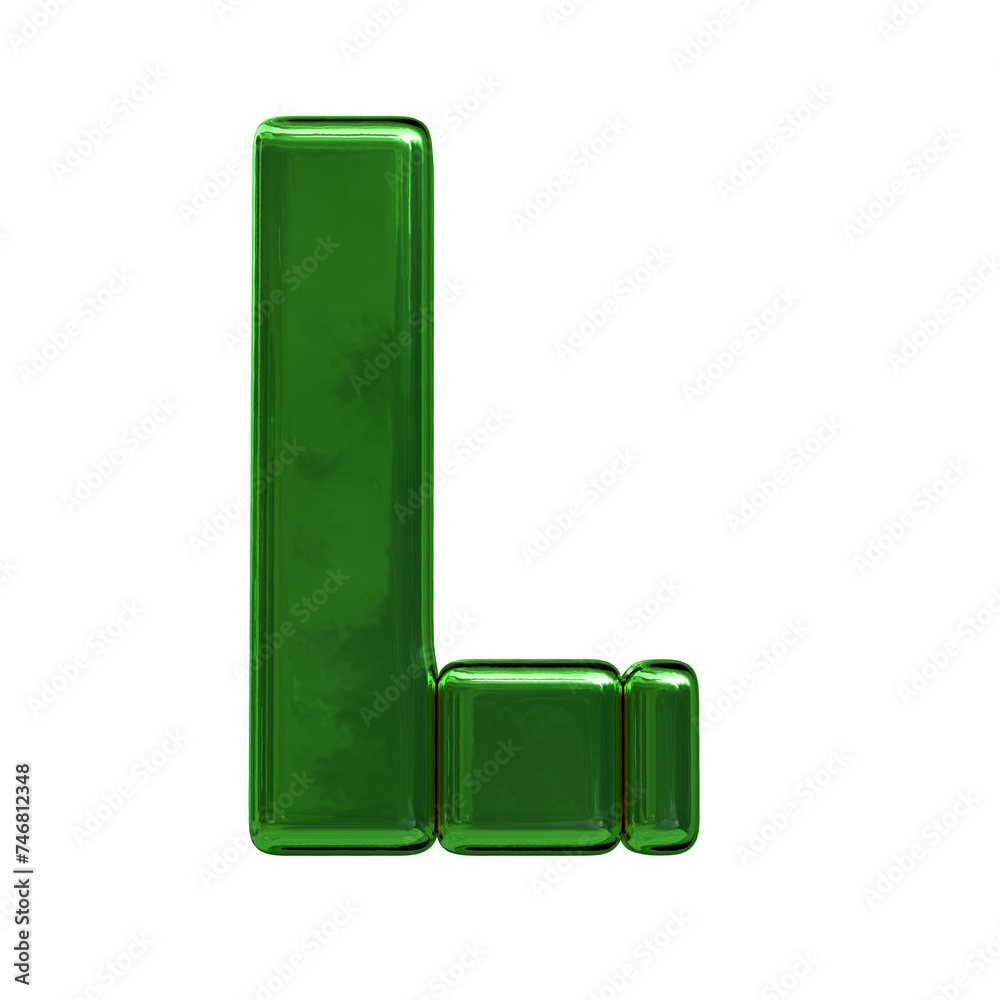Symbol made of green vertical blocks. letter l Symbol made of green vertical blocks. letter l