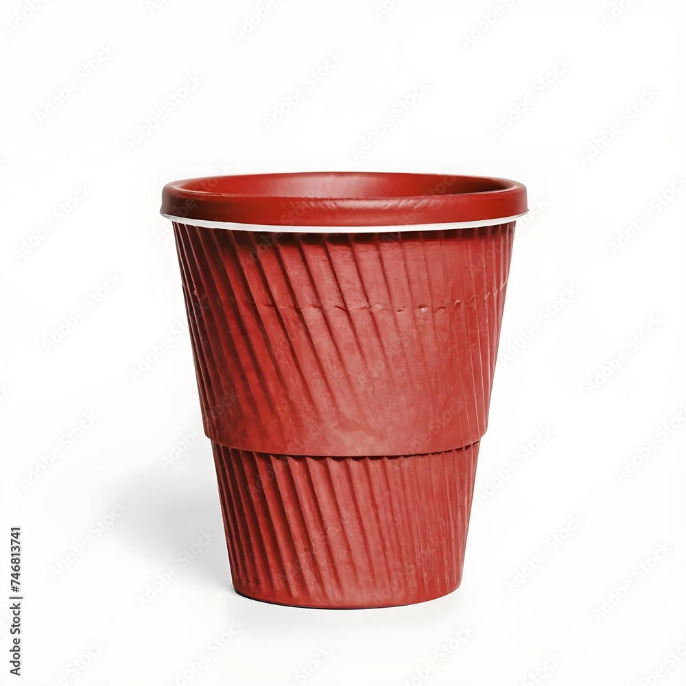 disposable red paper cup, isolated, white background disposable red paper cup, isolated, white background