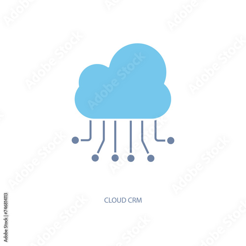 cloud crm concept line icon. Simple element illustration. cloud crm concept outline symbol design.
