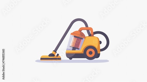 Vector icon of a vacuum cleaner isolated on a white background. Flat-style illustration represents an electrical vacuum cleaner, a household cleaning tool device commonly used for domestic cleaning