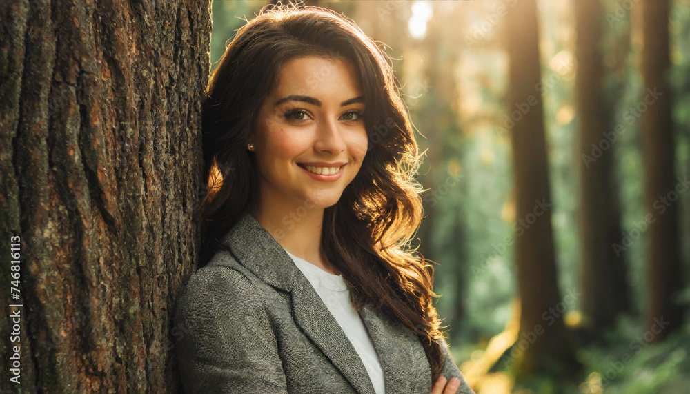 portrait of a woman in a forest
