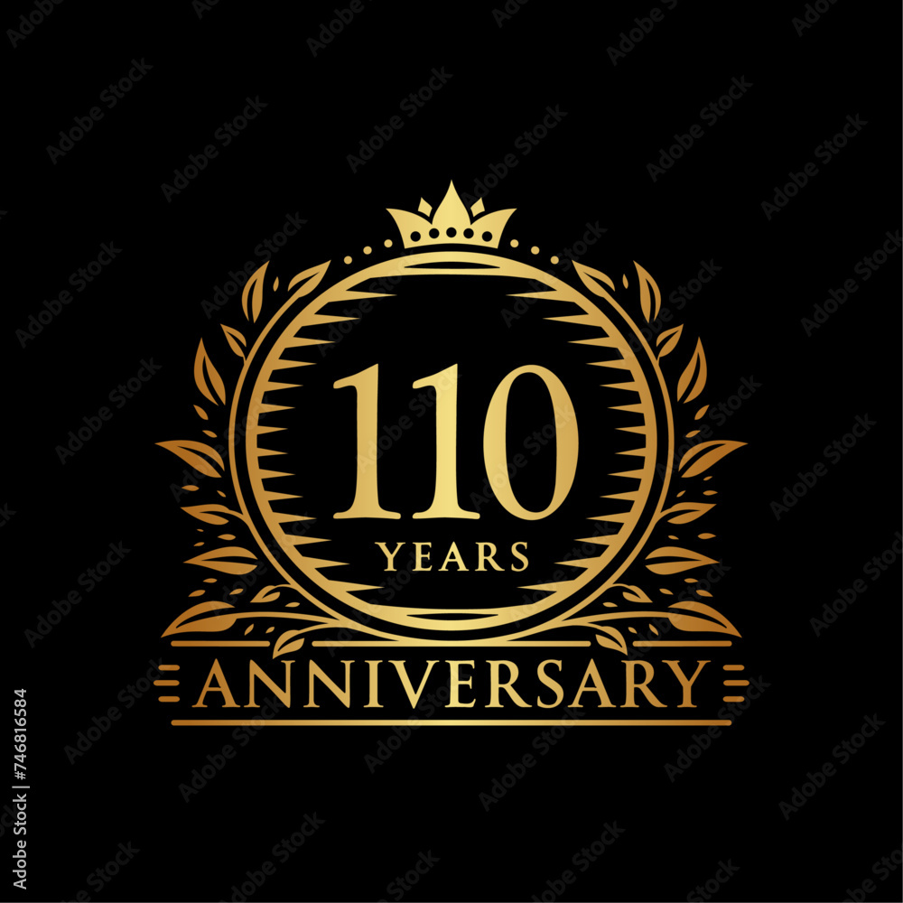 110 years celebrating anniversary design template. 110th anniversary logo. Vector and illustration.