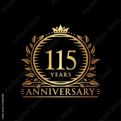 115 years celebrating anniversary design template. 115th anniversary logo. Vector and illustration.
