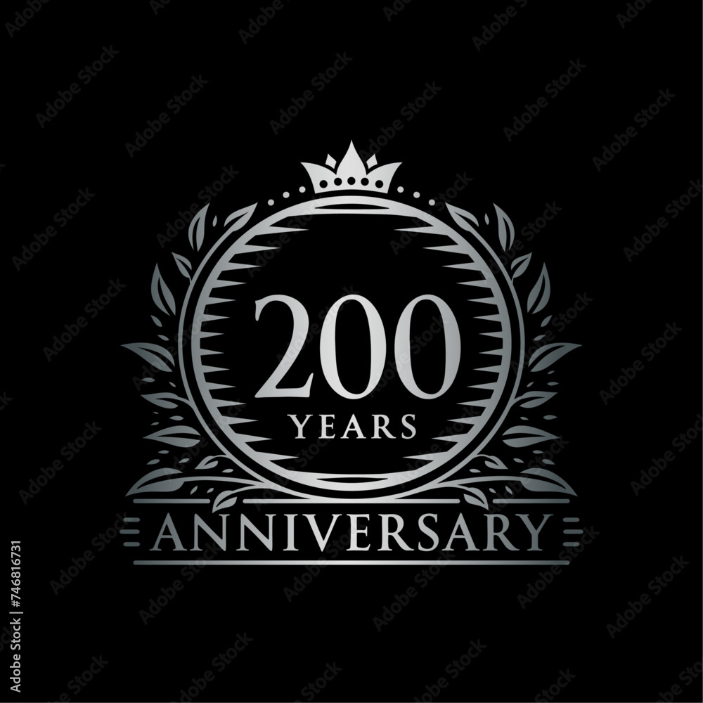 200 years celebrating anniversary design template. 200th anniversary logo. Vector and illustration. 200 years celebrating anniversary design template. 200th anniversary logo. Vector and illustration.