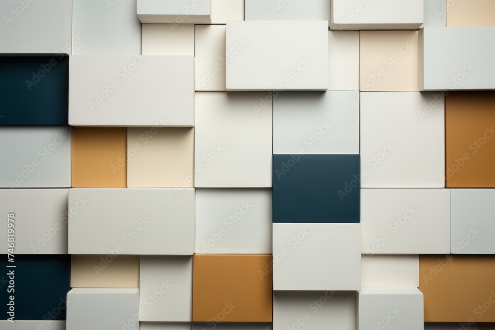 The image shows a wall constructed entirely of squares arranged in a repetitive pattern. The squares are neatly aligned, creating a minimalist and modern backdrop The image shows a wall constructed entirely of squares arranged in a repetitive pattern. The squares are neatly aligned, creating a minimalist and modern backdrop