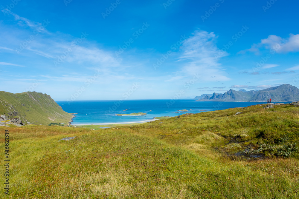 Beautiful landscape of the Lofoten Island from Ryten Mount, Norway Beautiful landscape of the Lofoten Island from Ryten Mount, Norway
