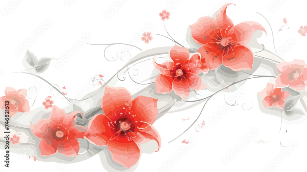 flowers decor isolated background illustration vector