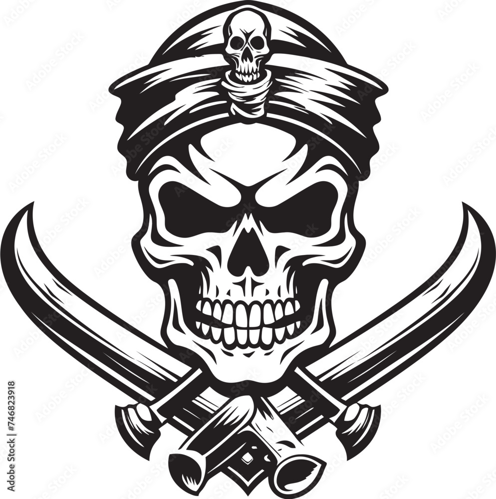 Buccaneers Legacy Insignia Pirate Skull Emblem Skull and Dagger Badge Iconic Symbol
