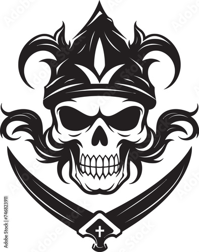 Skull Pierced by Dagger Iconic Emblem Rogue Pirate Insignia Buccaneers Blade