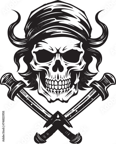 Buccaneers Badge Jolly Roger Skull Pirate Captains Insignia Deadly Dagger Skull