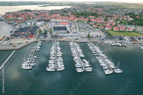 Aerial view of the coastal town of Kerteminde, Denmark