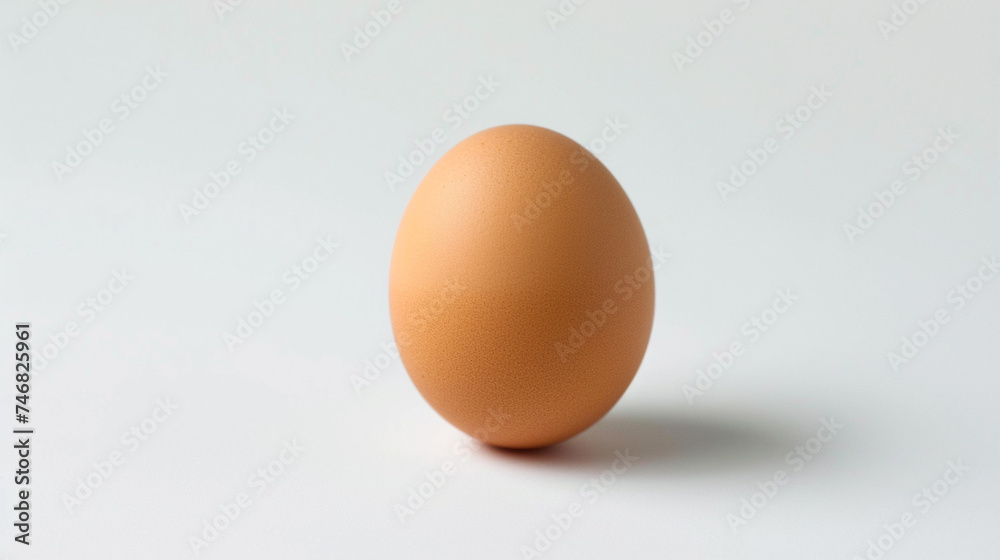 single chicken egg isolated on white background. Generative Ai