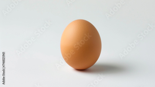 single chicken egg isolated on white background. Generative Ai