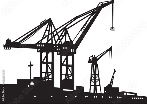 Seaport Infrastructure Logo Crane Vector Graphic Dockside Crane Symbol Port Crane Vector Design