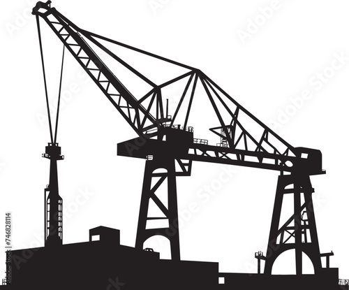 Dockyard Crane Dynamics Crane Vector Logo Harbor Logistics Solutions Port Crane Graphics