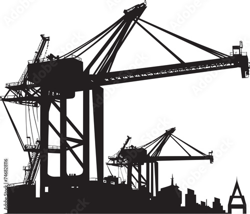 Marine Loading Terminal Icon Port Crane Graphics Seafaring Infrastructure Symbol Shipping Port Crane Icon