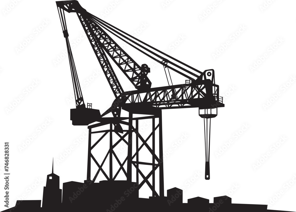 Harbor Operations Symbol Port Crane Vector Graphic Industrial Dockyard Icon Shipping Port Crane Design Harbor Operations Symbol Port Crane Vector Graphic Industrial Dockyard Icon Shipping Port Crane Design