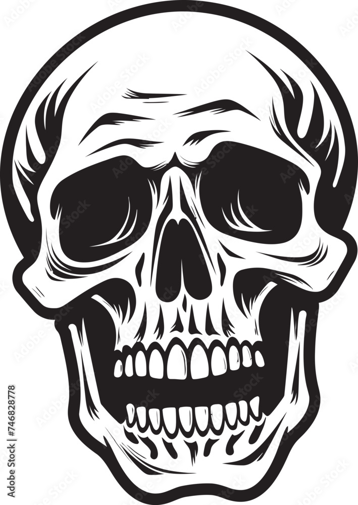 Fototapeta premium Shocked Skeleton Icon Petrifying Vector Graphic Surprised Skeletal Logo Startled Vector Design