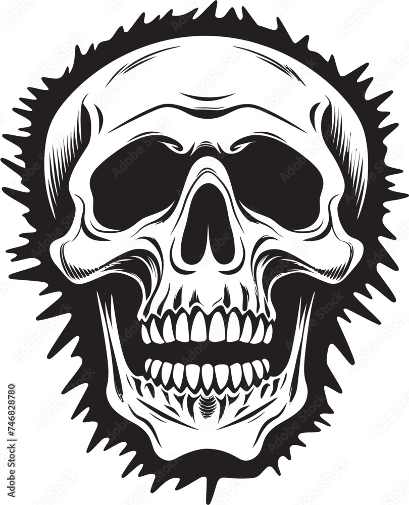 Fototapeta premium Petrifying Skeleton Logo Shocked Vector Graphic Surprised Bone Structure Icon Startled Skeleton Vector Logo
