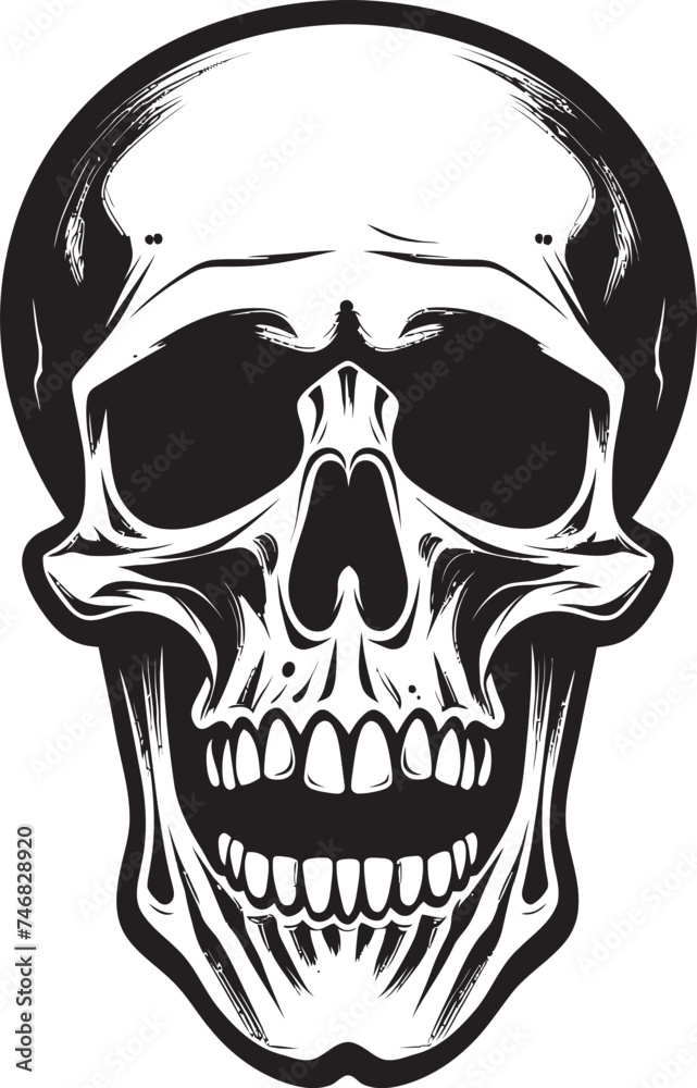 Fototapeta premium Grim Skeleton Emblem Startled Vector Design Haunting Surprise Symbol Shocked Skeleton Vector Graphic