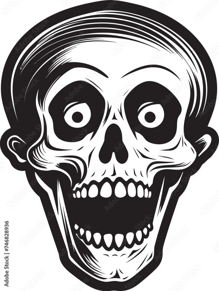 Fototapeta premium Eerie Surprise Icon Startled Skeleton Vector Design Startled Surprise Emblem Shocked Vector Graphic