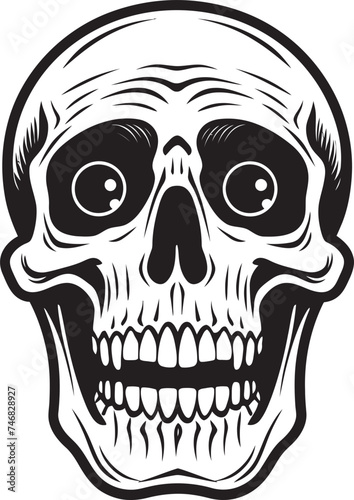 Spooky Bone Structure Emblem Bone Chilling Vector Logo Petrifying Surprise Icon Startled Skeleton Vector Design