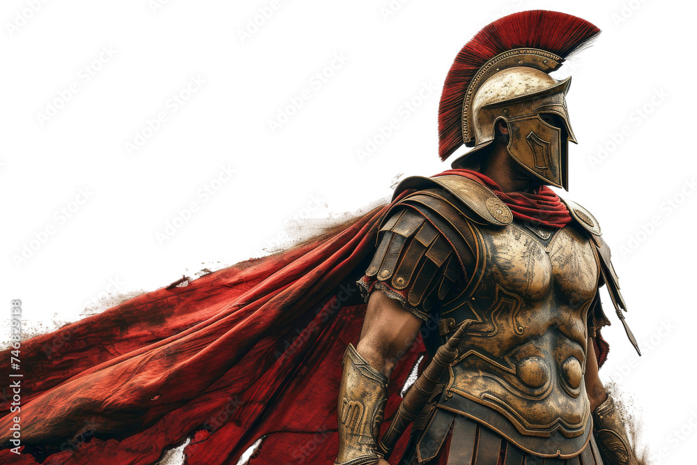 Ancient Spartan Valor Preserved in Epic Poetry Isolated on Transparent Background