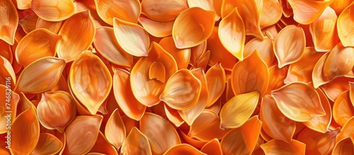 This close-up shot showcases a bunch of vibrant orange flowers against a crisp background. The petals are in full bloom, and the flowers are tightly clustered together, creating a striking visual