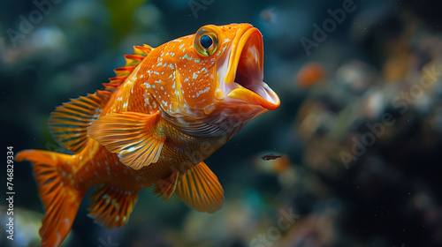 Megaphone fish underwater.