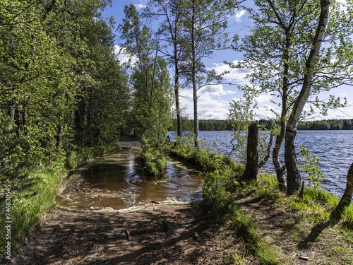 Beautiful landscape on the Vsevolozhsk Lakes, in the Leningrad region in North-West Russia