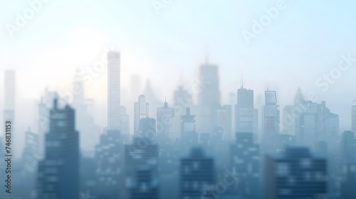 Smog city from PM 2.5 dust  Cityscape of buildings with bad weather and air pollution Toxic haze in the city  Unhealthy air pollution dust  environment  Blurred image