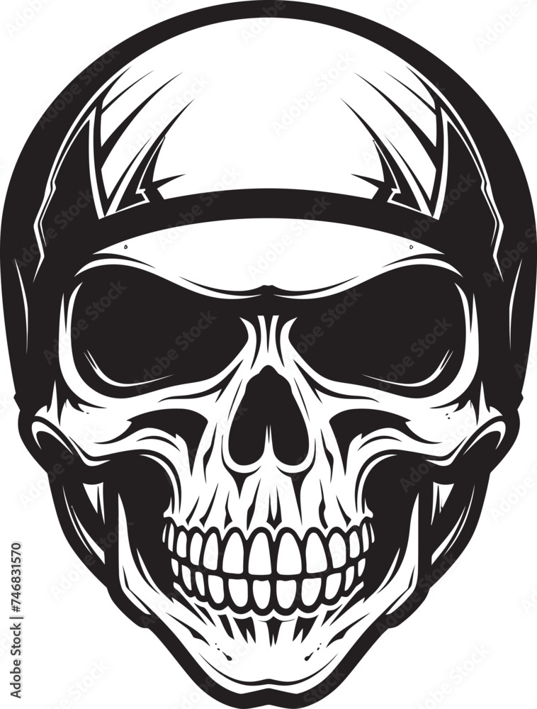 Fototapeta premium BoneDefender Vector Icon with Helmeted Skull Skull Armor Helmeted Skull Graphic Logo