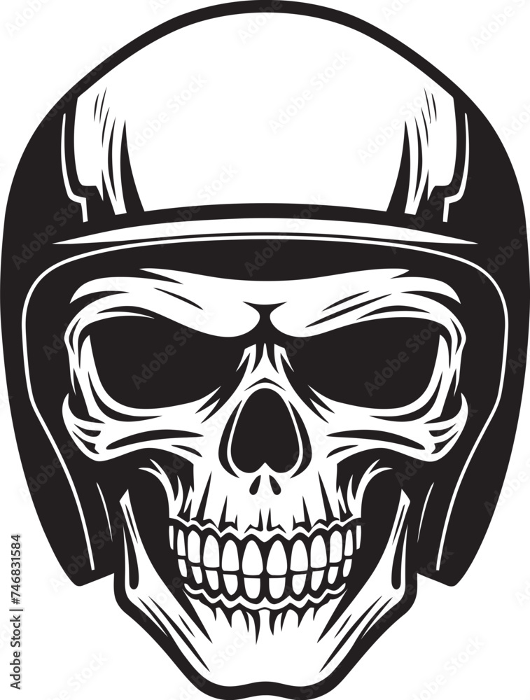 Fototapeta premium SkeleDefender Vector Icon with Skull in Helmet BoneSentry Helmeted Skull Logo Design
