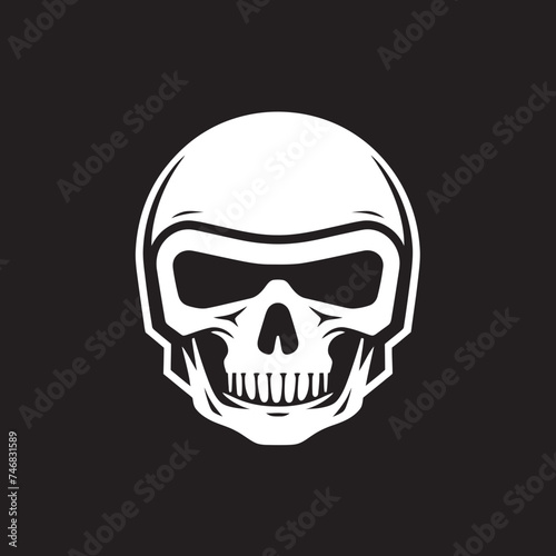 HelmSentinel Helmeted Skull Icon Graphic SkeleArmor Vector Icon with Skull in Helmet